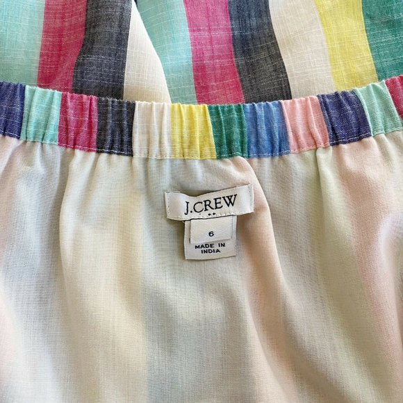 J Crew Factory Off Shoulder Striped Cotton Spring Summer Dress Size 6 - Picture 5 of 5